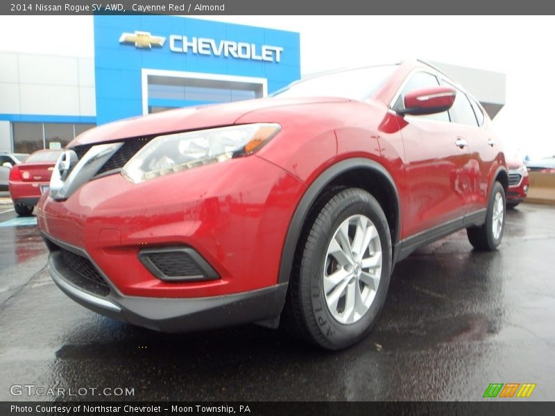 Cayenne Red / Almond 2014 Nissan Rogue SV AWD