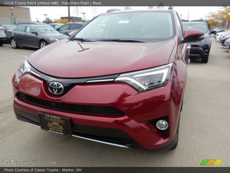 Ruby Flare Pearl / Black 2018 Toyota RAV4 Limited AWD