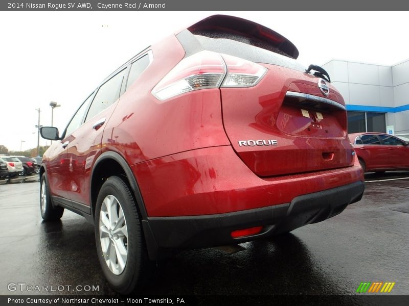 Cayenne Red / Almond 2014 Nissan Rogue SV AWD