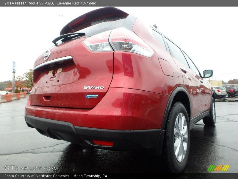 Cayenne Red / Almond 2014 Nissan Rogue SV AWD