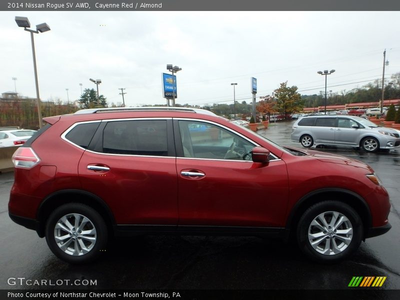 Cayenne Red / Almond 2014 Nissan Rogue SV AWD