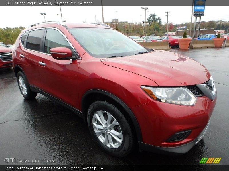 Cayenne Red / Almond 2014 Nissan Rogue SV AWD