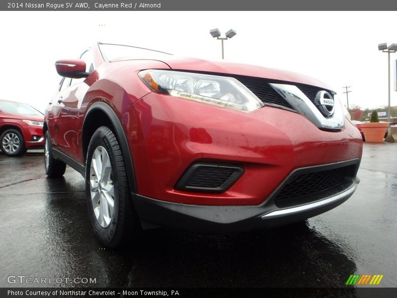 Cayenne Red / Almond 2014 Nissan Rogue SV AWD