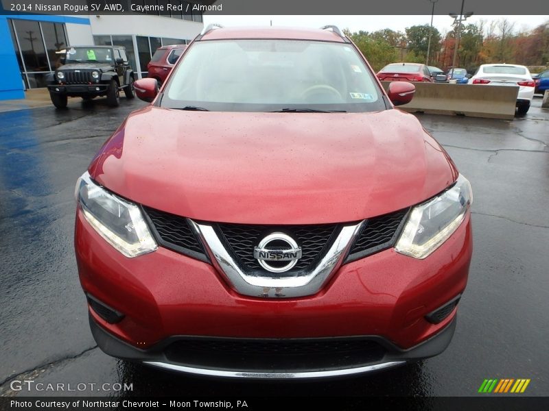 Cayenne Red / Almond 2014 Nissan Rogue SV AWD