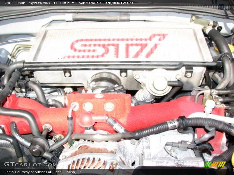 Platinum Silver Metallic / Black/Blue Ecsaine 2005 Subaru Impreza WRX STi