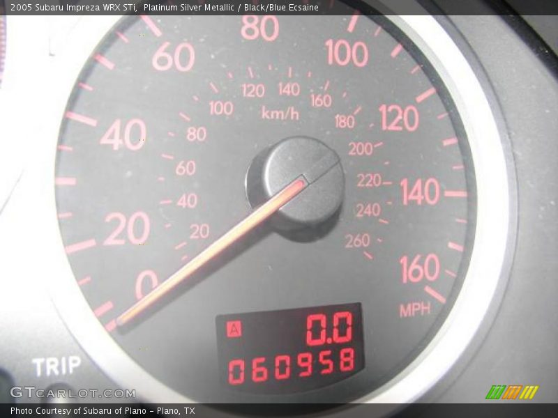 Platinum Silver Metallic / Black/Blue Ecsaine 2005 Subaru Impreza WRX STi