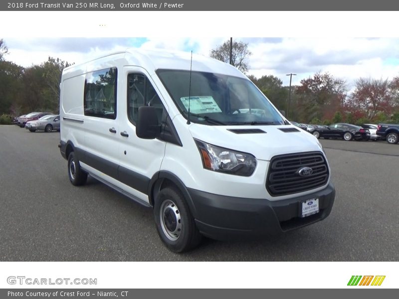 Oxford White / Pewter 2018 Ford Transit Van 250 MR Long