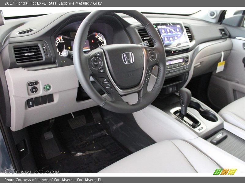Steel Sapphire Metallic / Gray 2017 Honda Pilot EX-L
