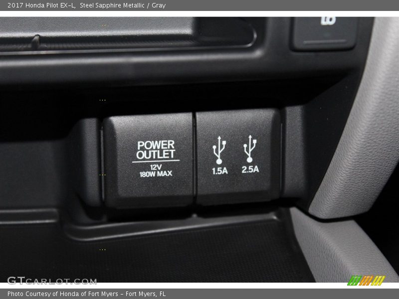 Steel Sapphire Metallic / Gray 2017 Honda Pilot EX-L
