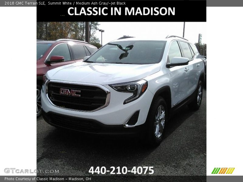 Summit White / Medium Ash Gray/­Jet Black 2018 GMC Terrain SLE