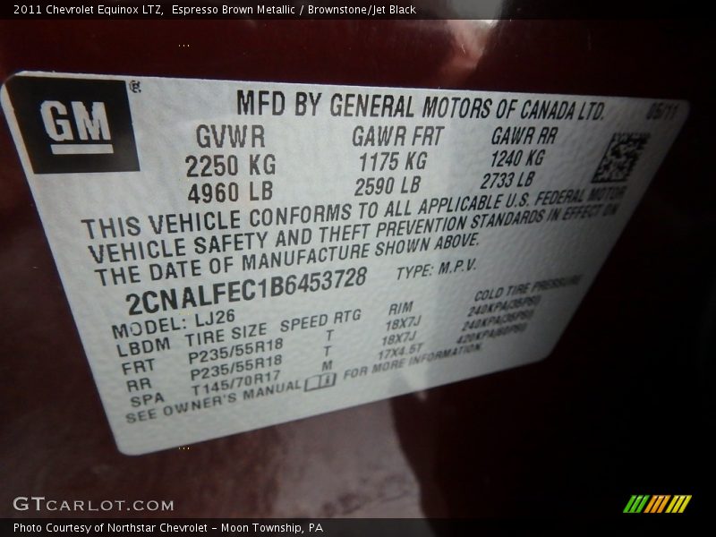 Espresso Brown Metallic / Brownstone/Jet Black 2011 Chevrolet Equinox LTZ