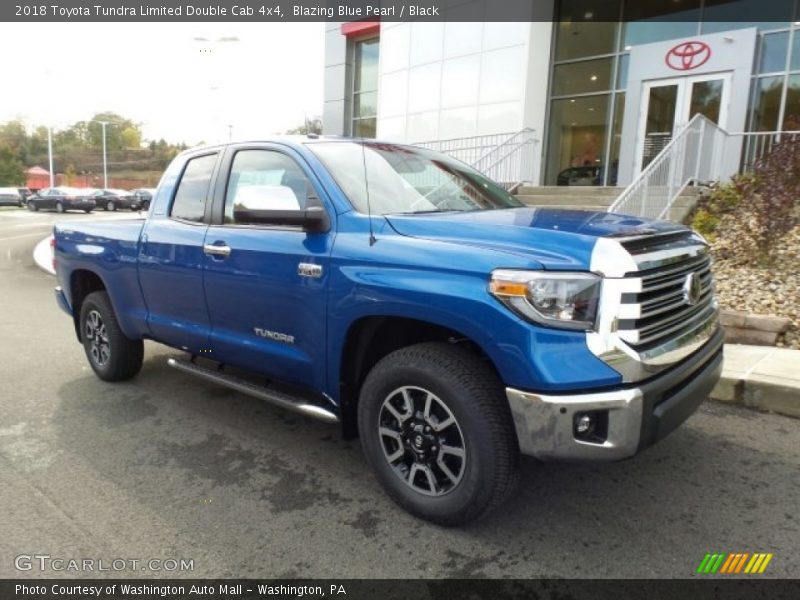 Blazing Blue Pearl / Black 2018 Toyota Tundra Limited Double Cab 4x4