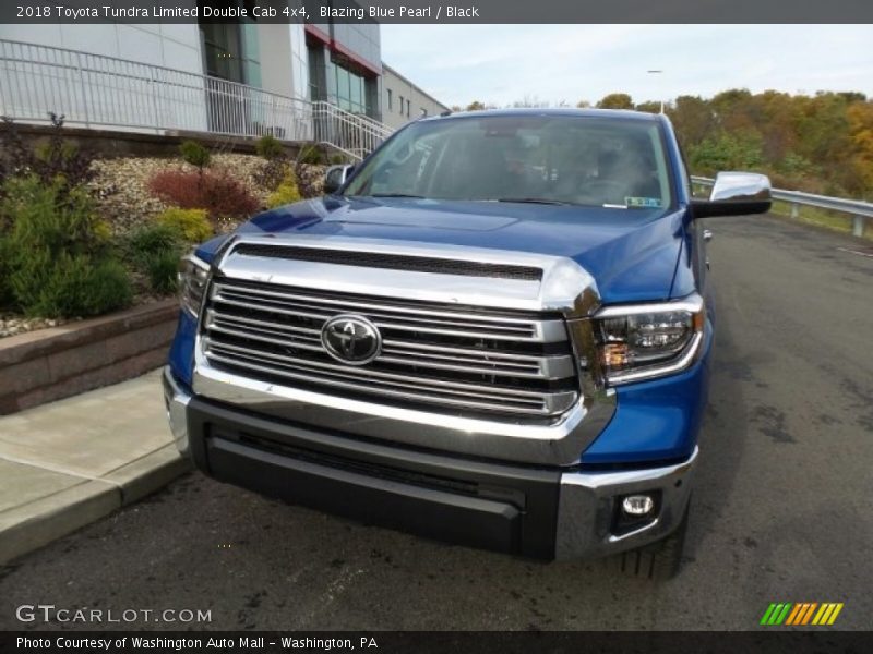 Blazing Blue Pearl / Black 2018 Toyota Tundra Limited Double Cab 4x4