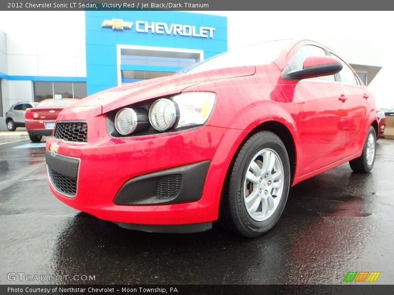 Victory Red / Jet Black/Dark Titanium 2012 Chevrolet Sonic LT Sedan