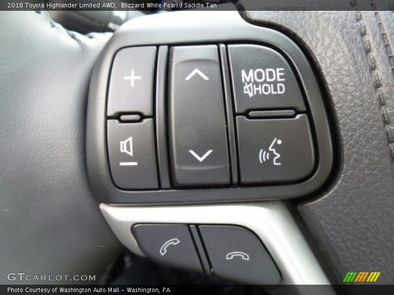 Blizzard White Pearl / Saddle Tan 2018 Toyota Highlander Limited AWD