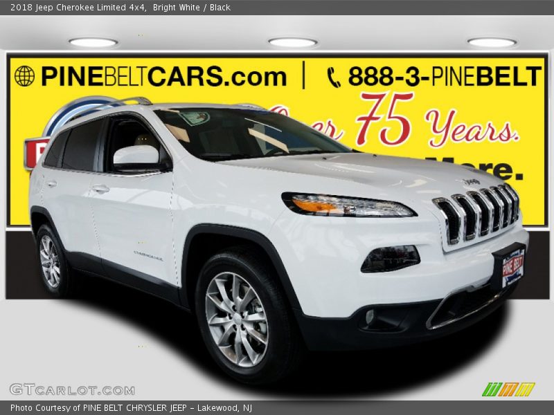 Bright White / Black 2018 Jeep Cherokee Limited 4x4