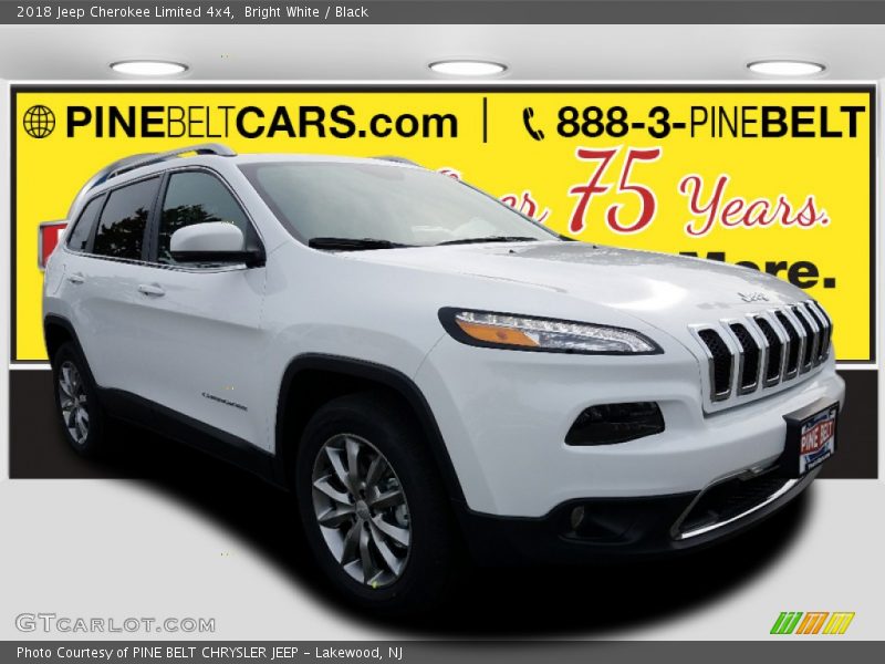 Bright White / Black 2018 Jeep Cherokee Limited 4x4