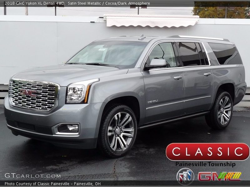 Satin Steel Metallic / Cocoa/Dark Atmosphere 2018 GMC Yukon XL Denali 4WD