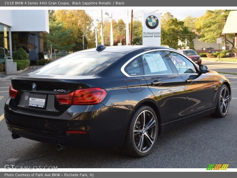 Black Sapphire Metallic / Black 2018 BMW 4 Series 440i Gran Coupe