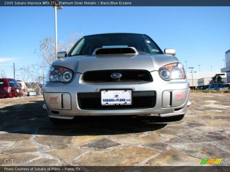 Platinum Silver Metallic / Black/Blue Ecsaine 2005 Subaru Impreza WRX STi