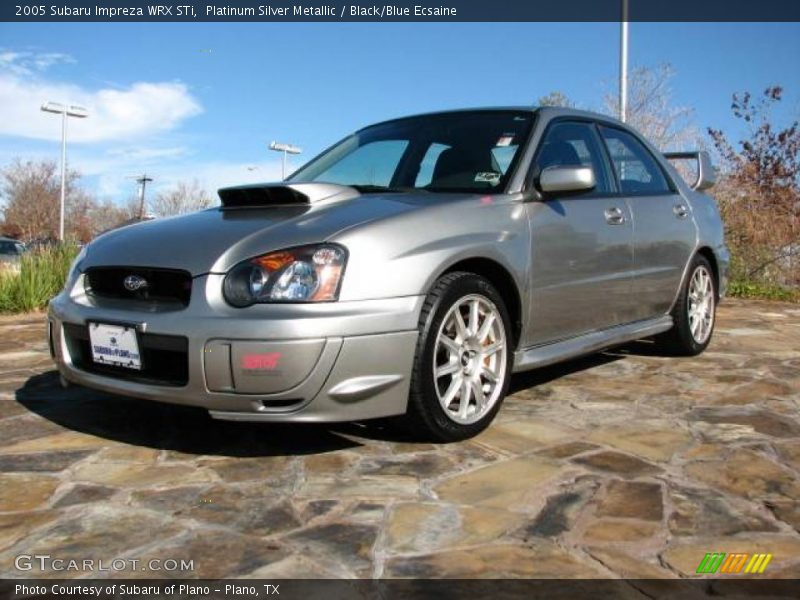 Platinum Silver Metallic / Black/Blue Ecsaine 2005 Subaru Impreza WRX STi