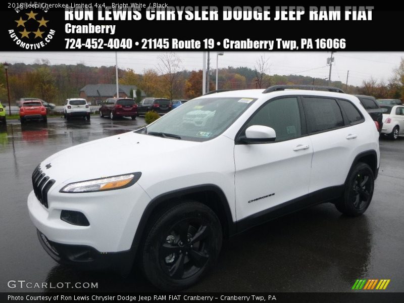 Bright White / Black 2018 Jeep Cherokee Limited 4x4