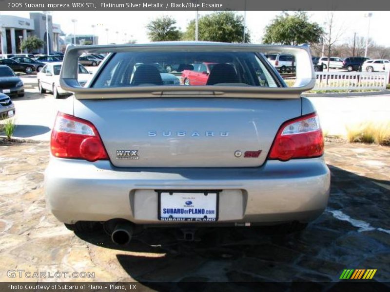 Platinum Silver Metallic / Black/Blue Ecsaine 2005 Subaru Impreza WRX STi