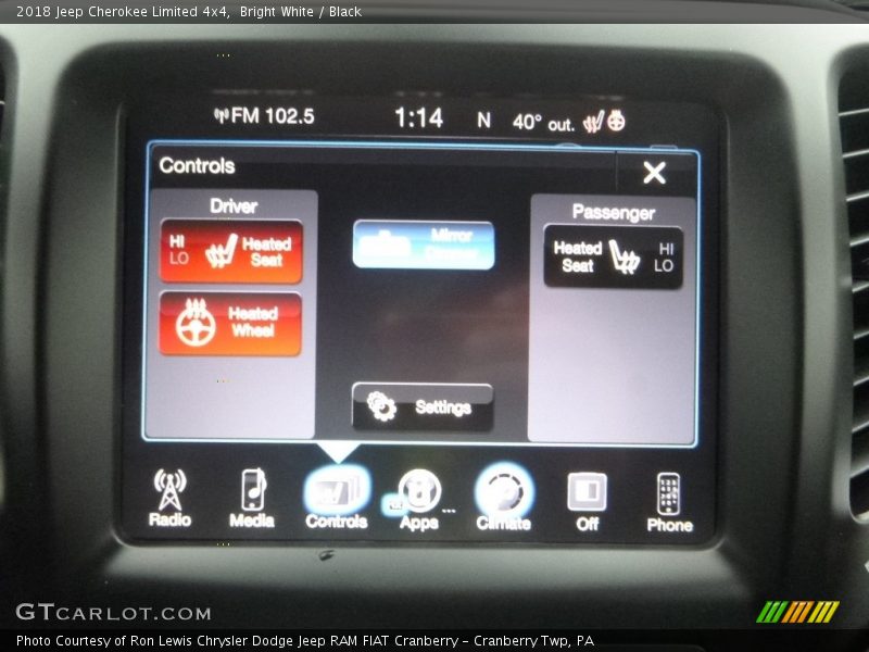 Bright White / Black 2018 Jeep Cherokee Limited 4x4