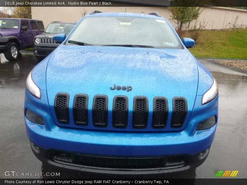 Hydro Blue Pearl / Black 2018 Jeep Cherokee Limited 4x4