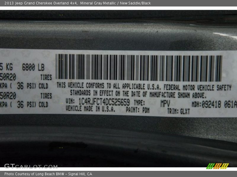 Mineral Gray Metallic / New Saddle/Black 2013 Jeep Grand Cherokee Overland 4x4