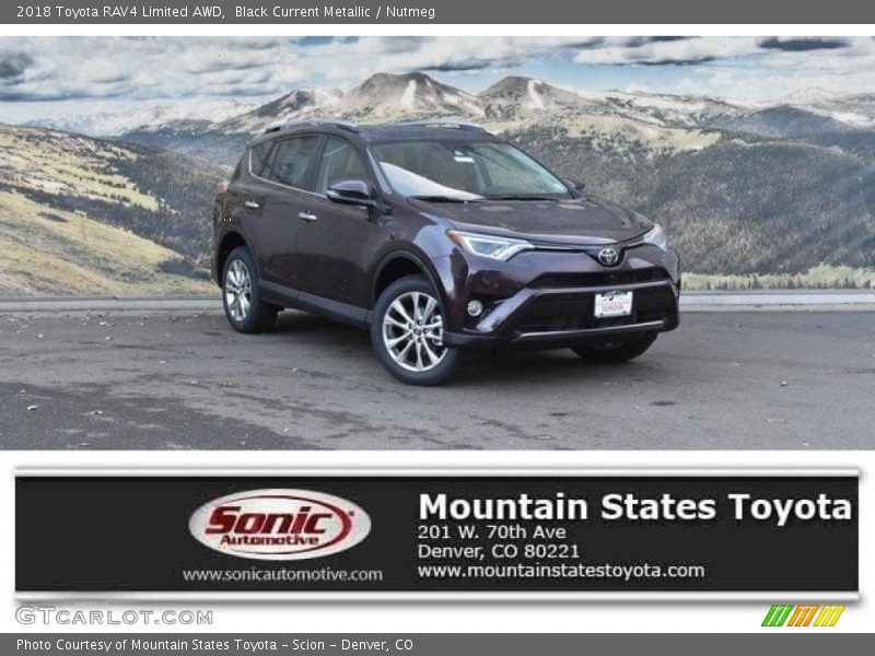 Black Current Metallic / Nutmeg 2018 Toyota RAV4 Limited AWD