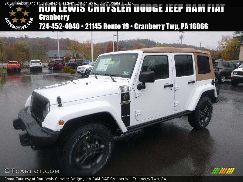 Bright White / Black 2018 Jeep Wrangler Unlimited Freedom Edition 4X4