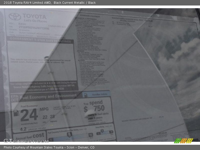 Black Current Metallic / Black 2018 Toyota RAV4 Limited AWD