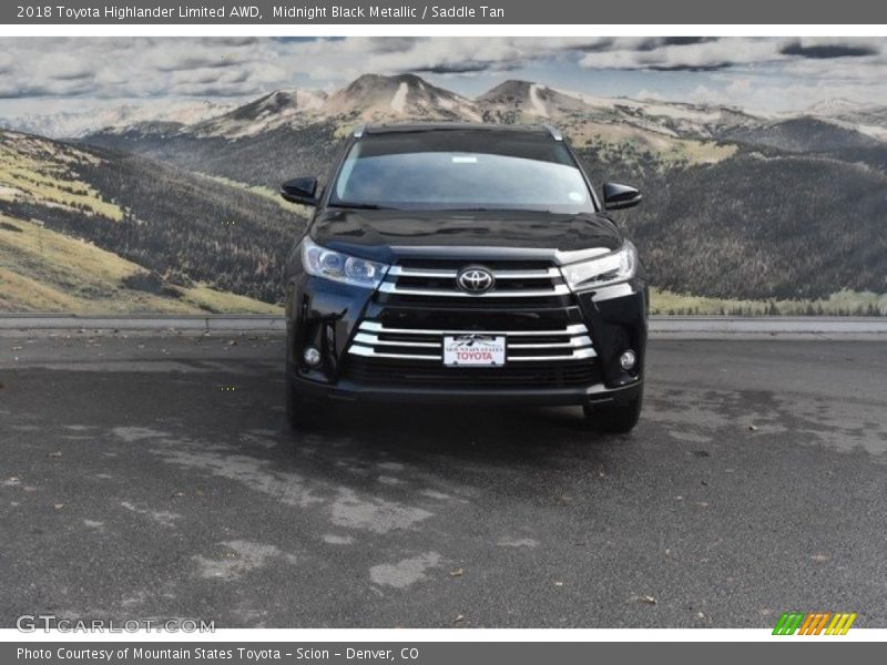 Midnight Black Metallic / Saddle Tan 2018 Toyota Highlander Limited AWD
