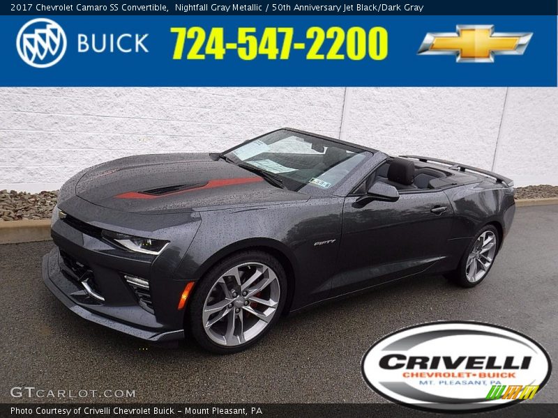 Nightfall Gray Metallic / 50th Anniversary Jet Black/Dark Gray 2017 Chevrolet Camaro SS Convertible