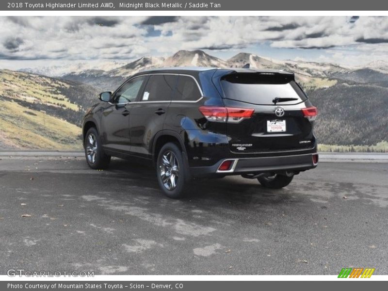 Midnight Black Metallic / Saddle Tan 2018 Toyota Highlander Limited AWD