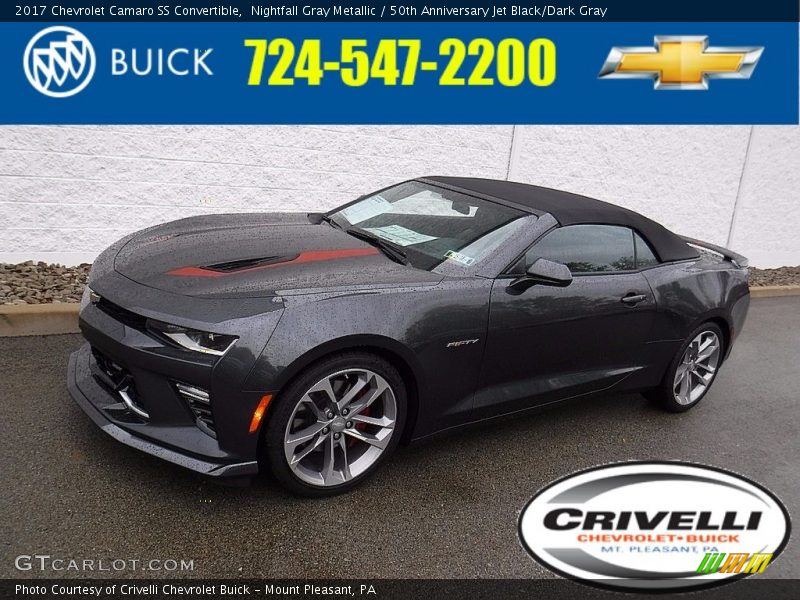 Nightfall Gray Metallic / 50th Anniversary Jet Black/Dark Gray 2017 Chevrolet Camaro SS Convertible