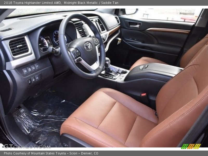 Midnight Black Metallic / Saddle Tan 2018 Toyota Highlander Limited AWD