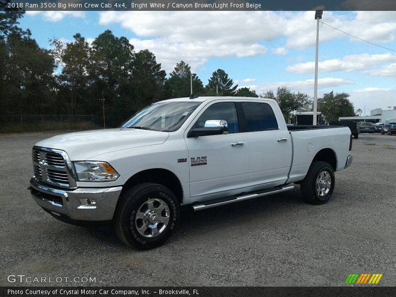Bright White / Canyon Brown/Light Frost Beige 2018 Ram 3500 Big Horn Crew Cab 4x4
