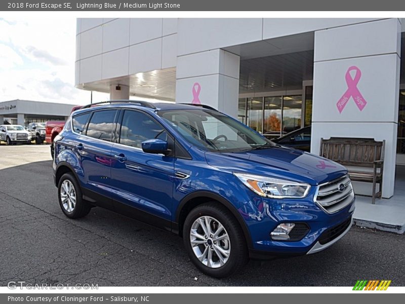 Lightning Blue / Medium Light Stone 2018 Ford Escape SE