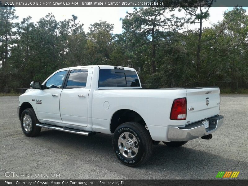 Bright White / Canyon Brown/Light Frost Beige 2018 Ram 3500 Big Horn Crew Cab 4x4