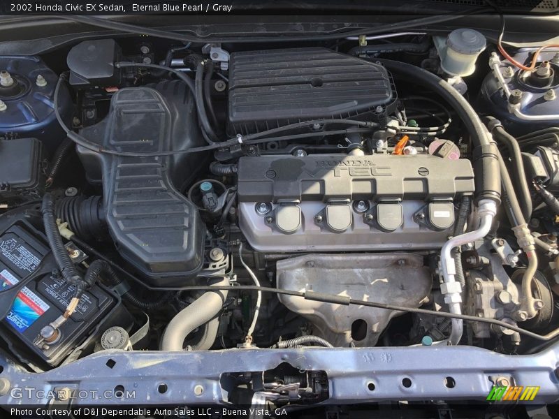 Eternal Blue Pearl / Gray 2002 Honda Civic EX Sedan