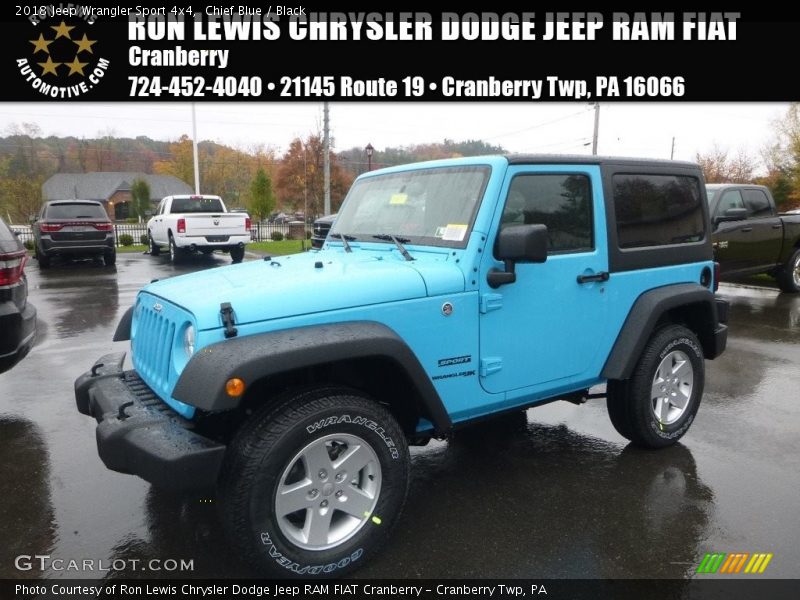 Chief Blue / Black 2018 Jeep Wrangler Sport 4x4