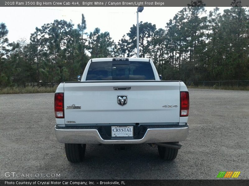 Bright White / Canyon Brown/Light Frost Beige 2018 Ram 3500 Big Horn Crew Cab 4x4