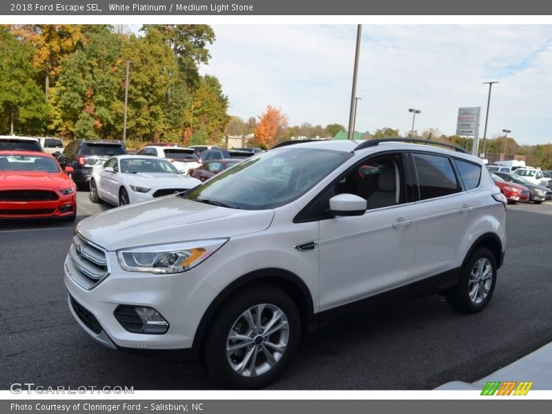 White Platinum / Medium Light Stone 2018 Ford Escape SEL