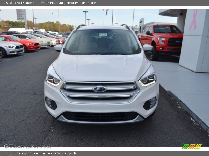 White Platinum / Medium Light Stone 2018 Ford Escape SEL