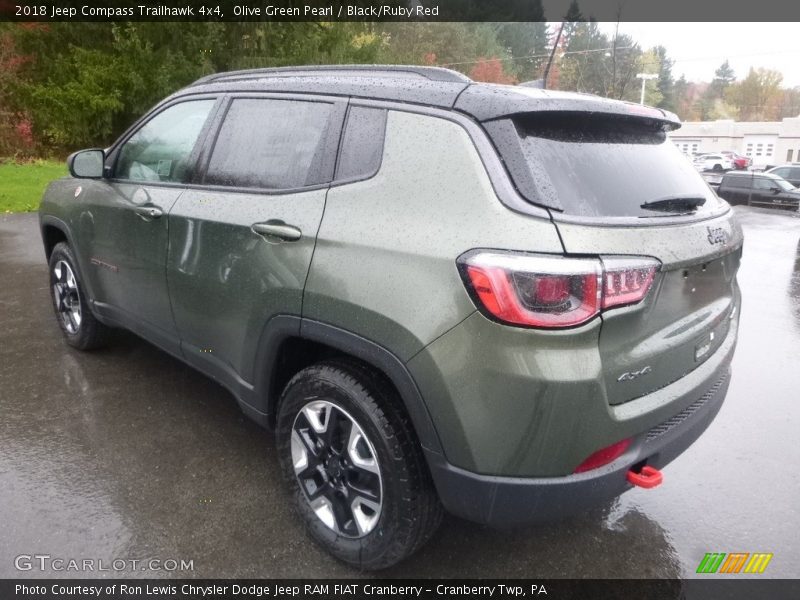 Olive Green Pearl / Black/Ruby Red 2018 Jeep Compass Trailhawk 4x4