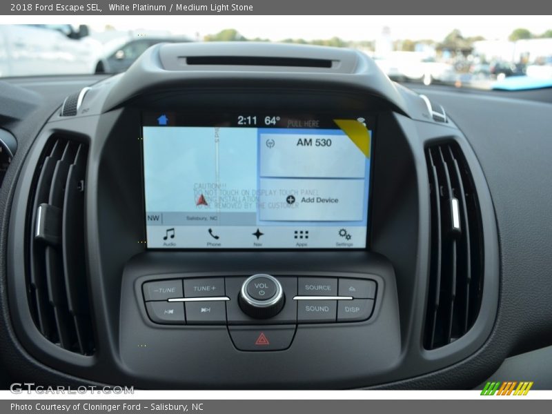 White Platinum / Medium Light Stone 2018 Ford Escape SEL
