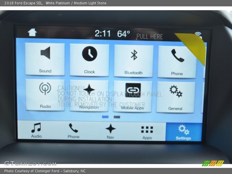 White Platinum / Medium Light Stone 2018 Ford Escape SEL