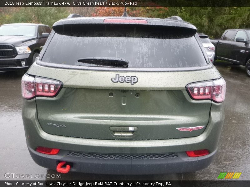 Olive Green Pearl / Black/Ruby Red 2018 Jeep Compass Trailhawk 4x4
